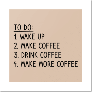 Coffee To-Do List Funny Posters and Art